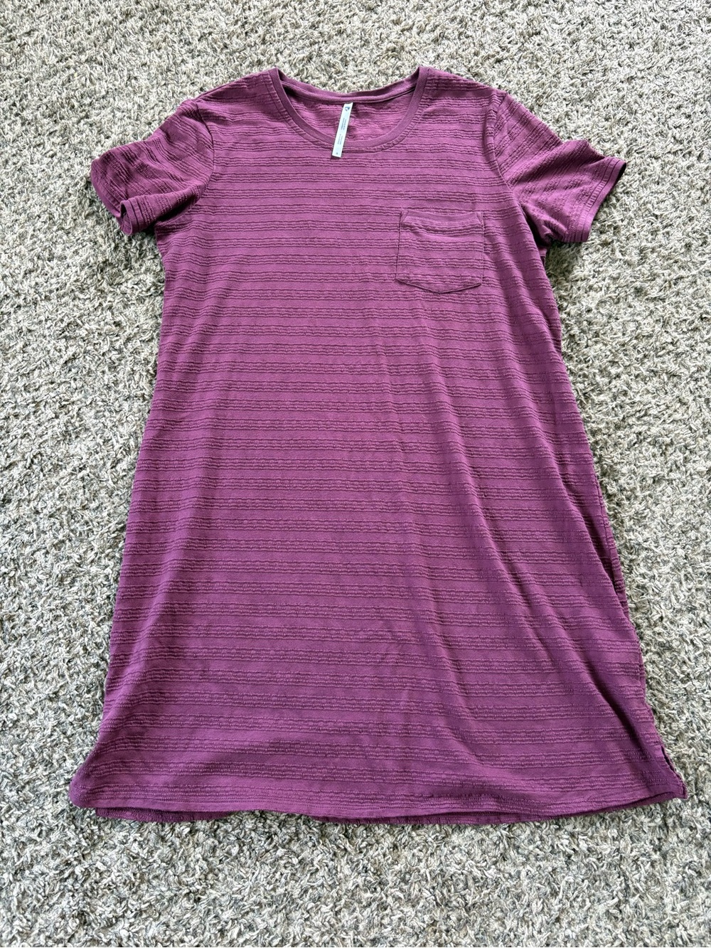 Kuhl Women's Willa  Purple Striped T-Shirt Dress Short Sleeve Size S Cotton Knit